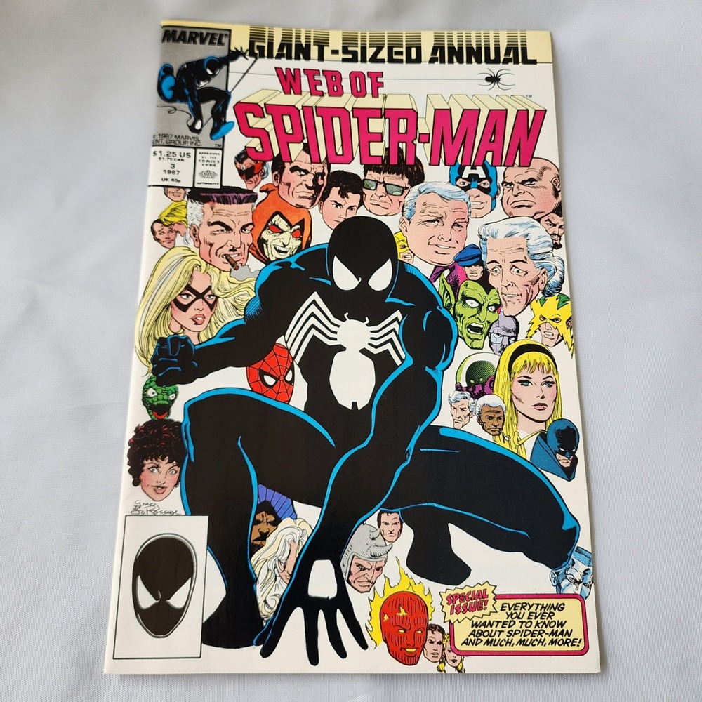 Marvel Web of‎ Spider-Man Giant-Size Annual #3 Comic Book 1987 Black Suit